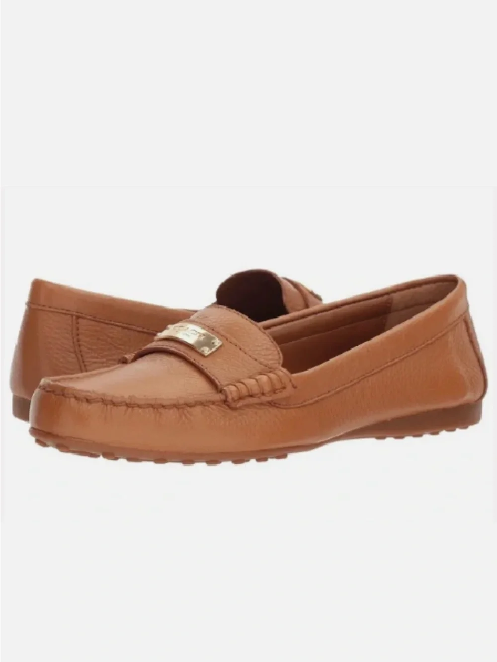 Coach Womens Fredrica Loafers Tan leather Rubber Sole